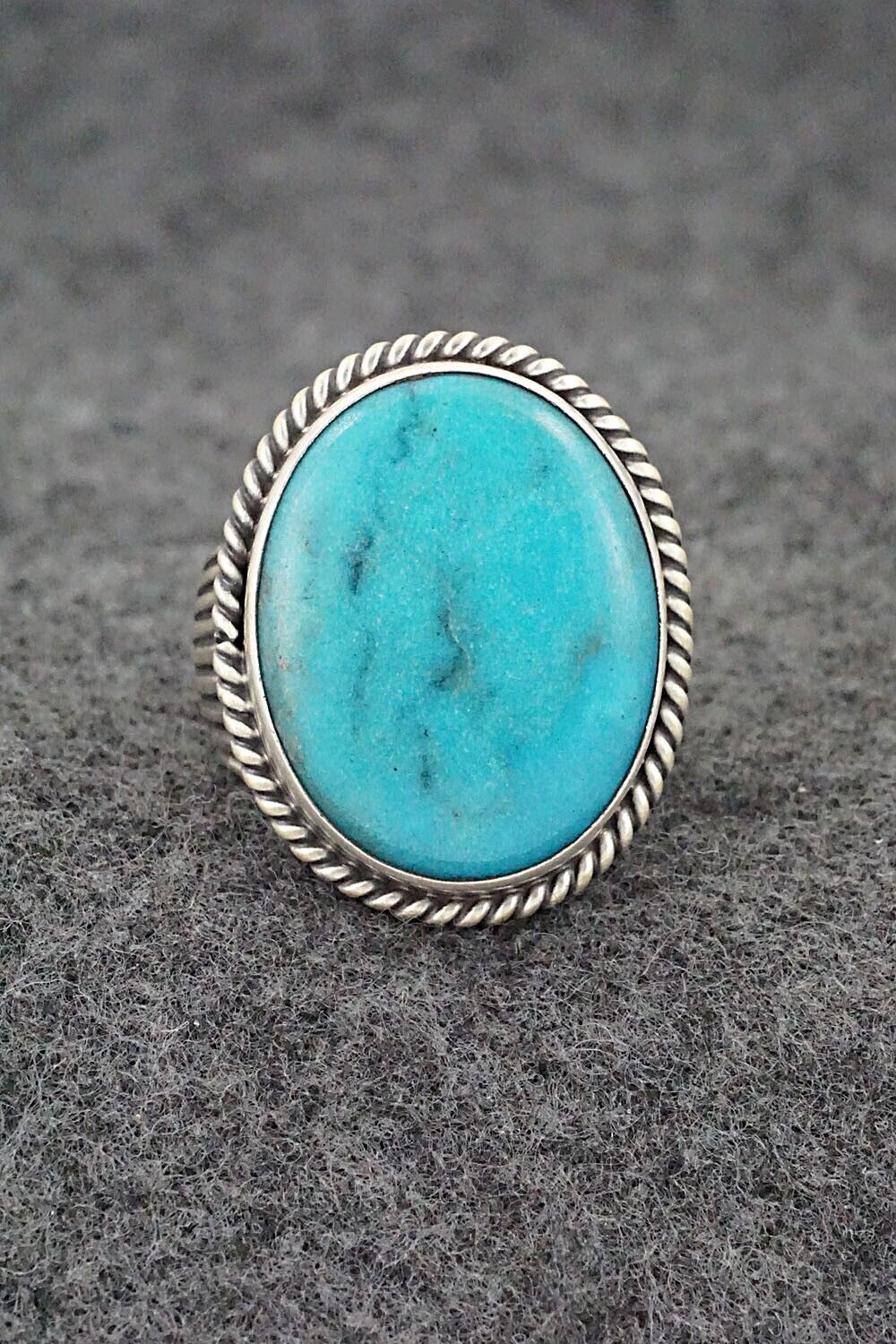 Turquoise & Sterling Silver Ring - Samuel Yellowhair - Size 6.75