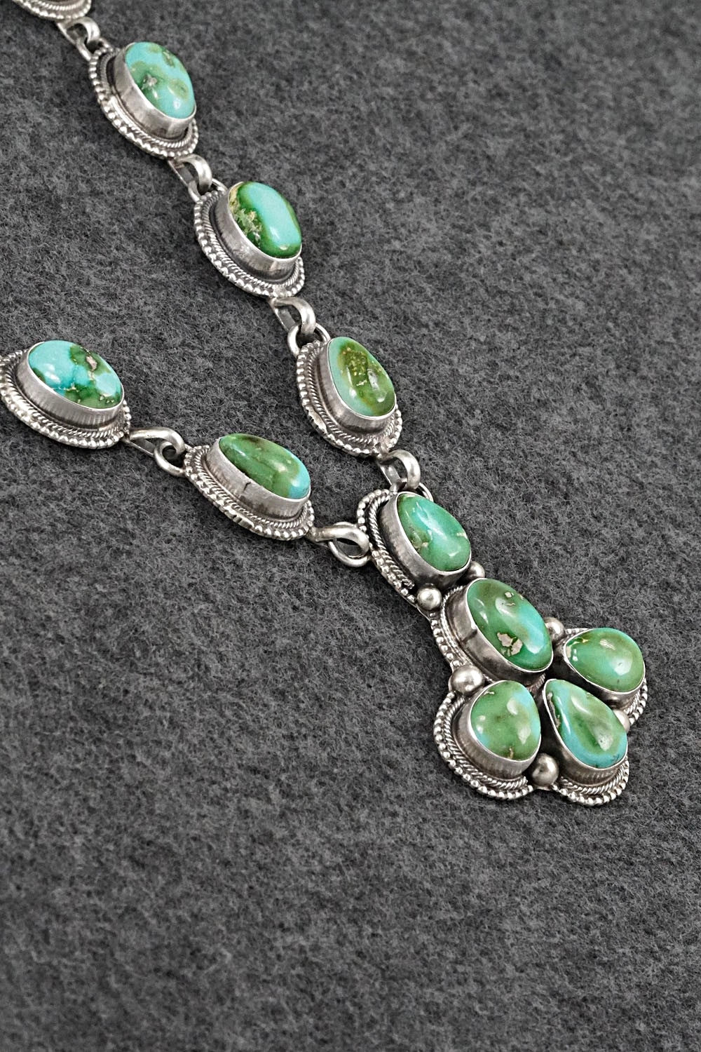 Turquoise & Sterling Silver Necklace and Earrings Set - Kathleen Livingston