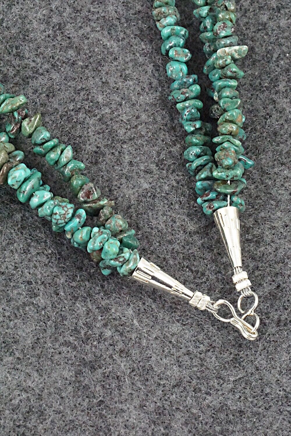 Turquoise & Sterling Silver Necklace 18" - Doreen Jake