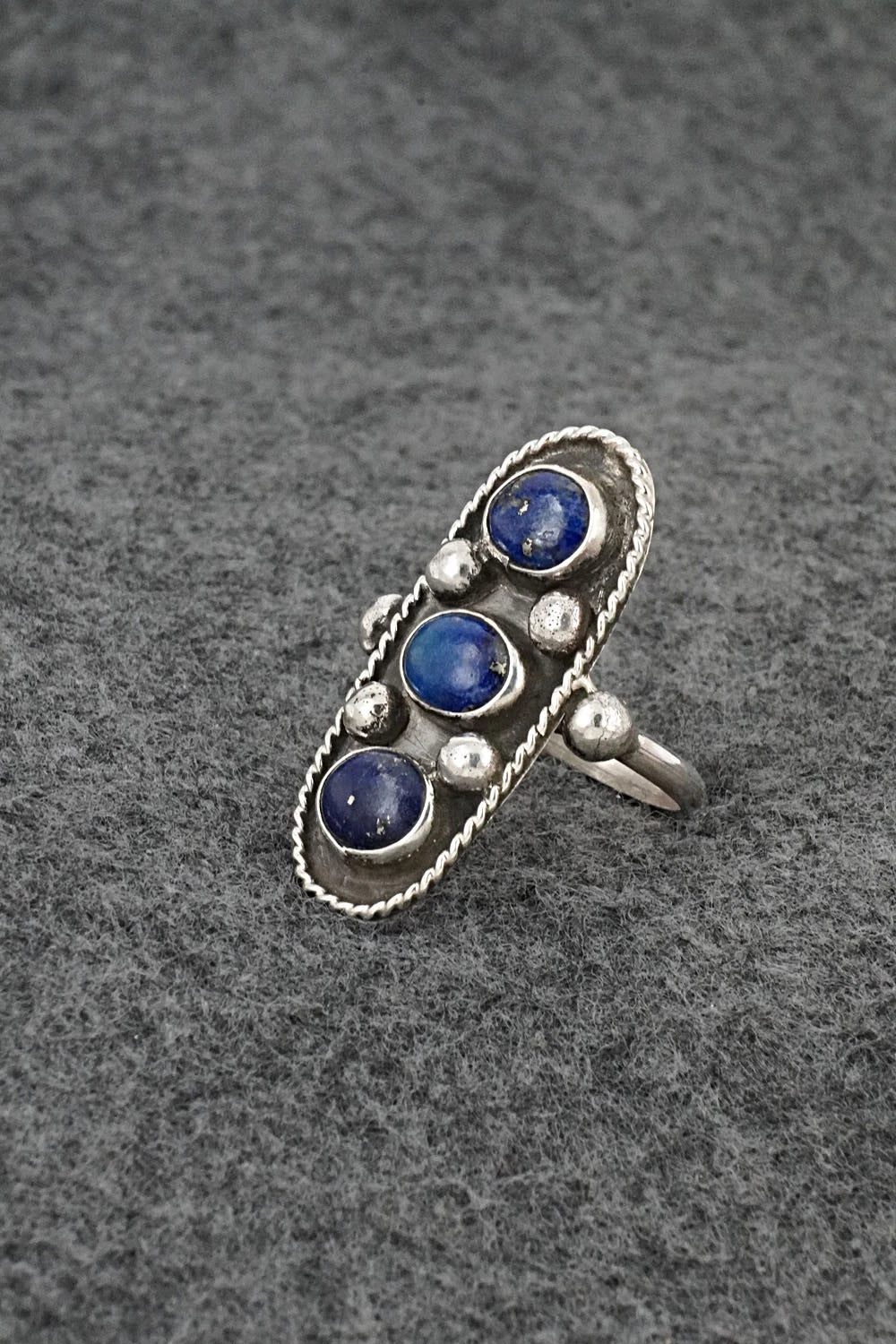 Lapis & Sterling Silver Ring - Priscilla Reeder - Size 8