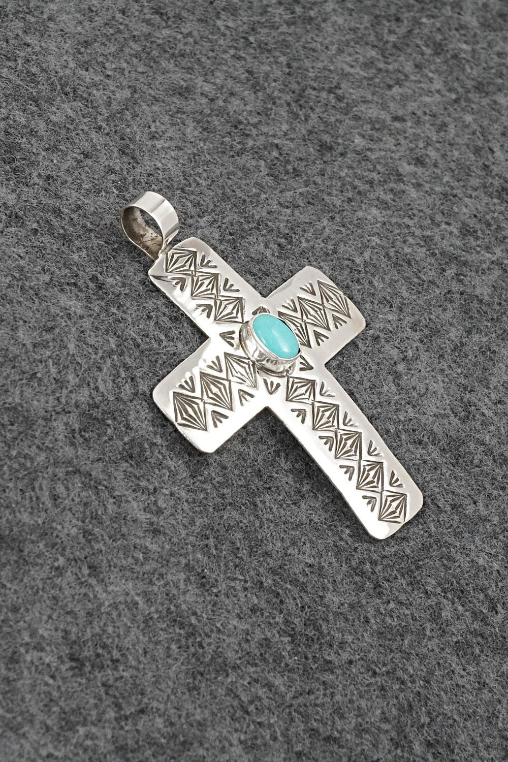 Turquoise & Sterling Silver Pendant - Arnold Blackgoat
