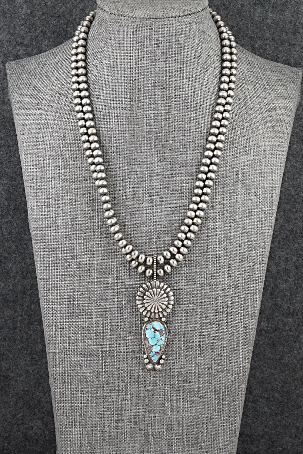 Turquoise & Sterling Silver Necklace - Tom Lewis