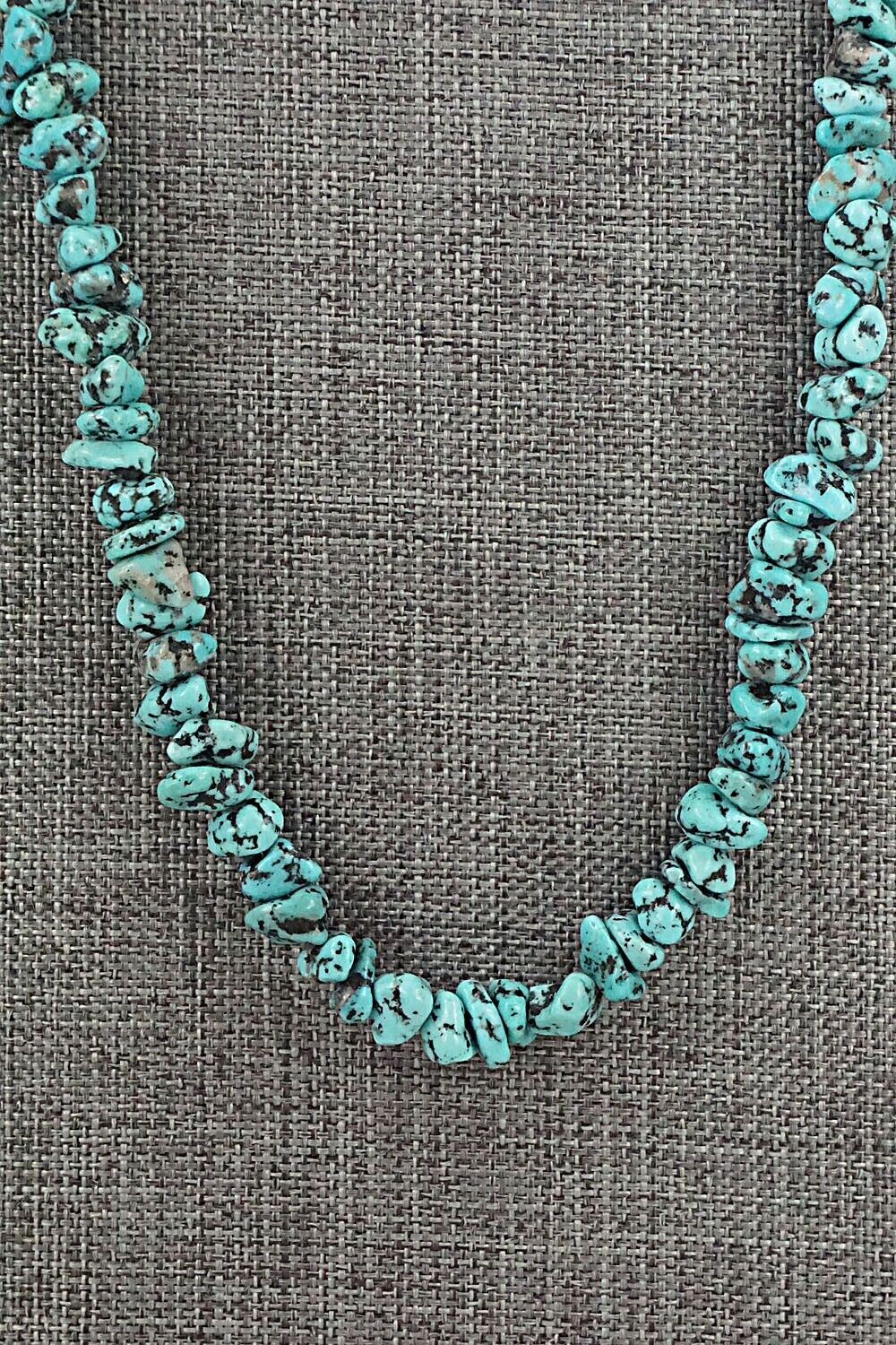 Turquoise & Sterling Silver Necklace 22" - Louise Joe