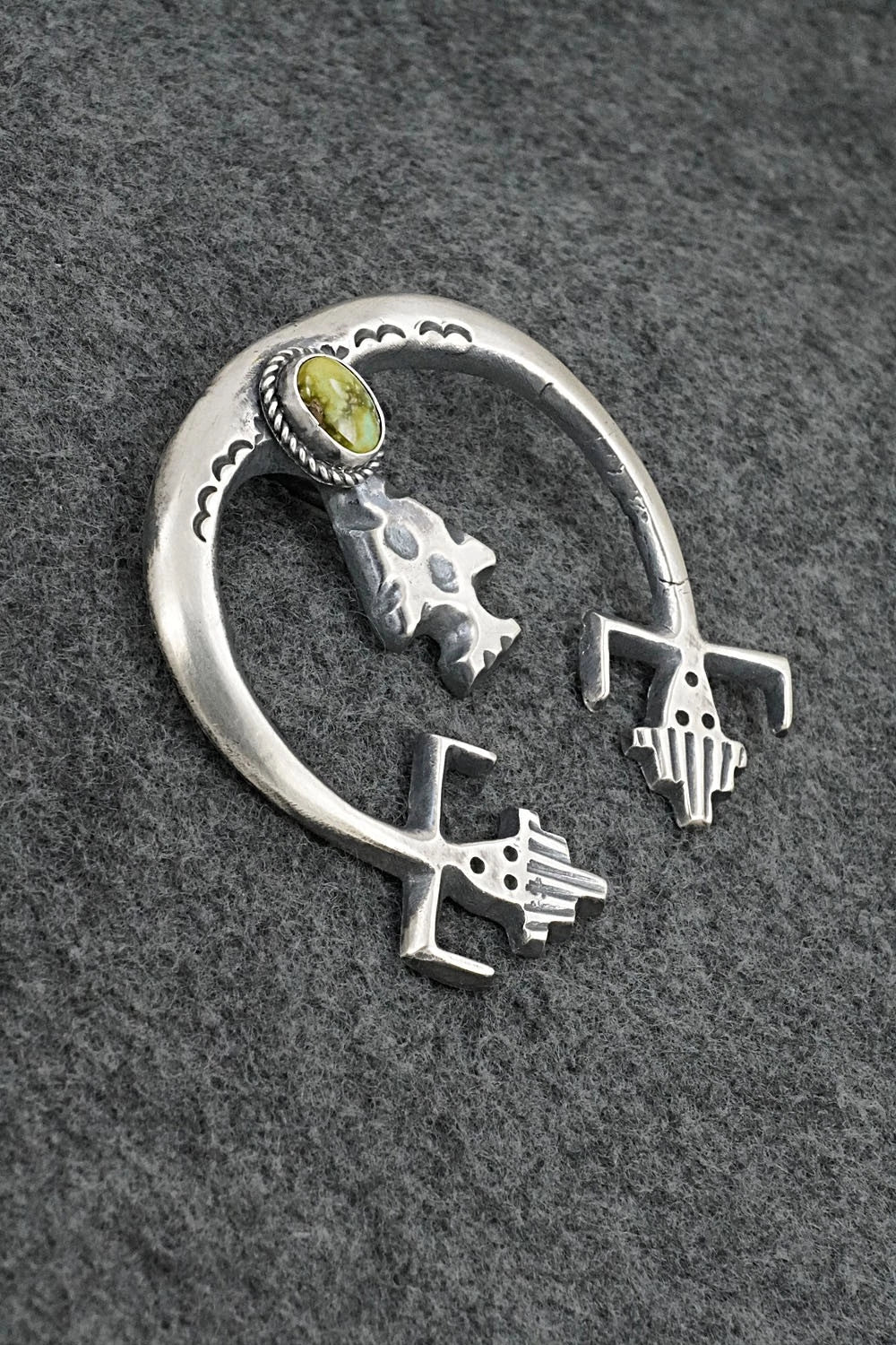 Turquoise & Sterling Silver Naja Pendant - Harrison Bitsue