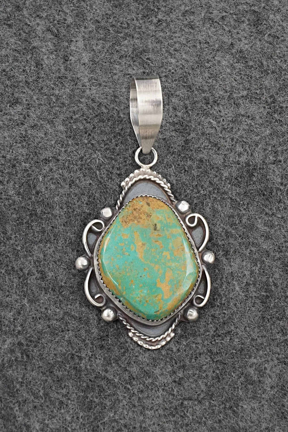 Turquoise & Sterling Silver Pendant - Leslie Nez