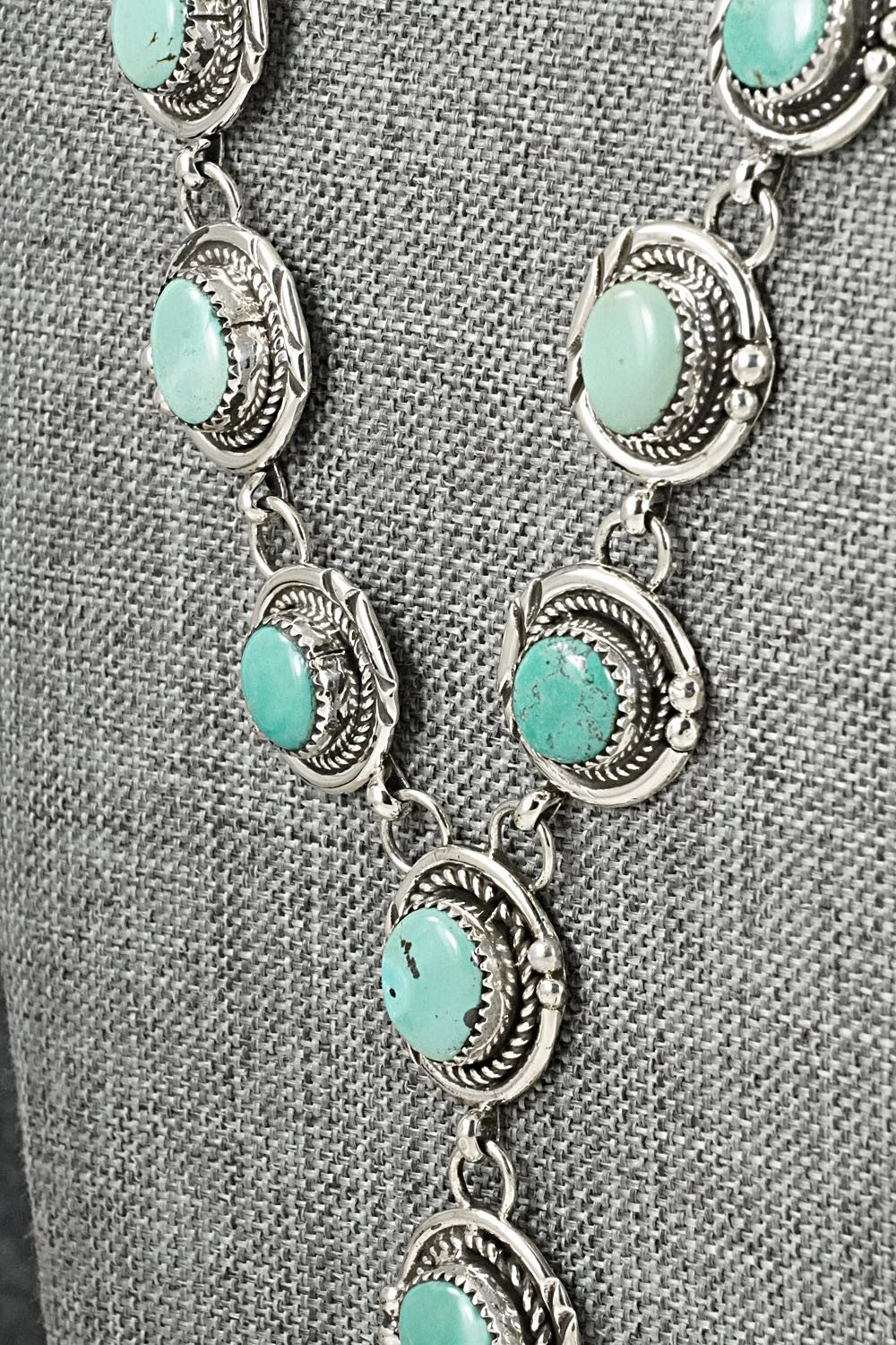 Turquoise & Sterling Silver Necklace and Earrings Set - Phil Nez