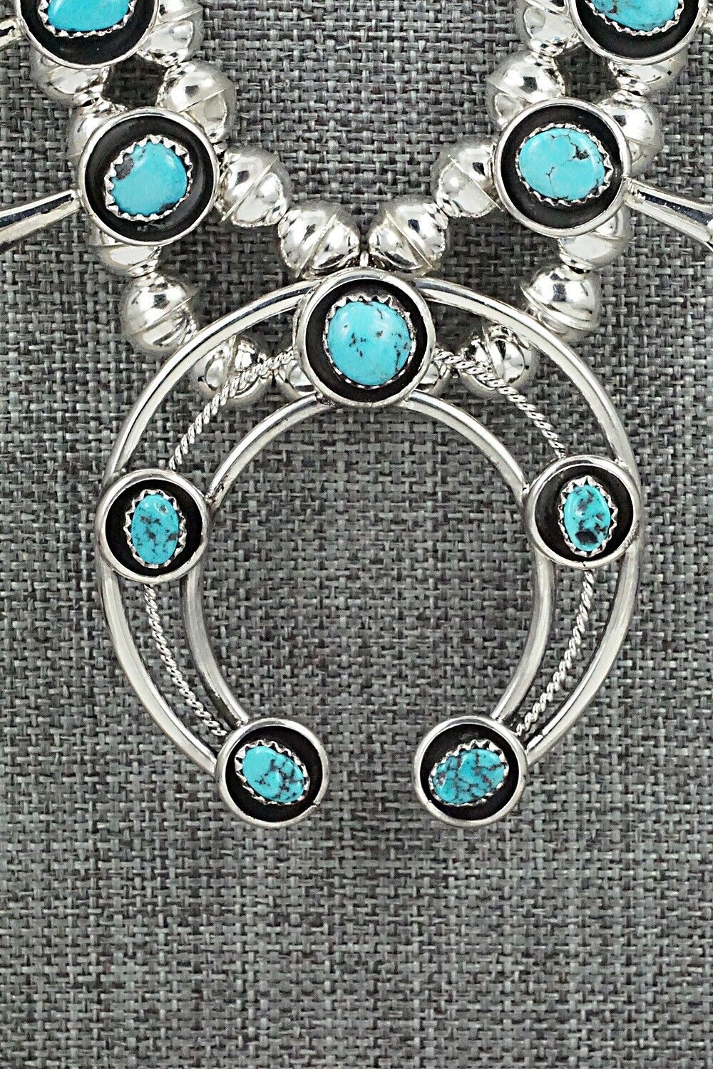 Turquoise & Sterling Silver Squash Blossom Set - Phil Garcia