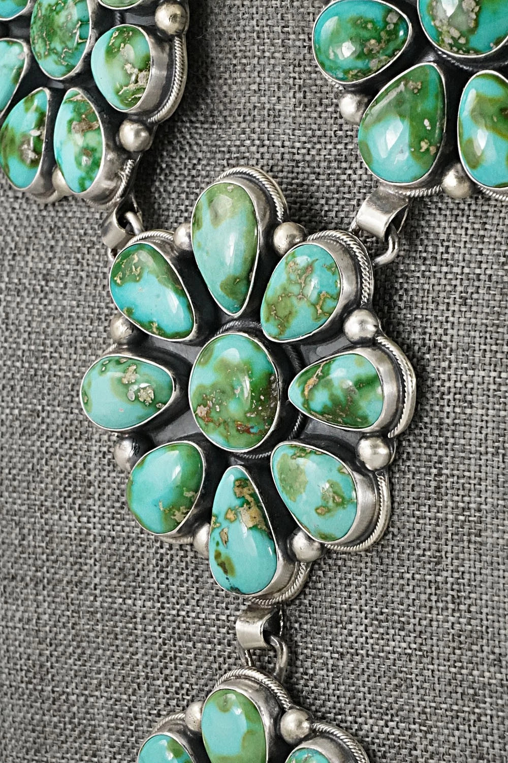 Turquoise & Sterling Silver Necklace and Earrings Set - Kathleen Livingston