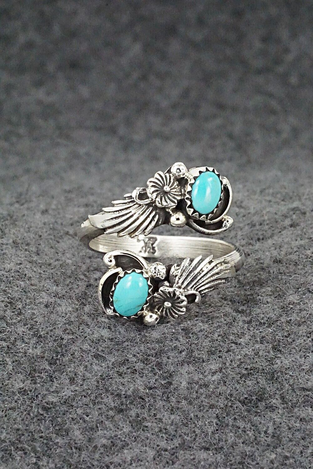 Turquoise & Sterling Silver Ring - Etta Belin - Size 9