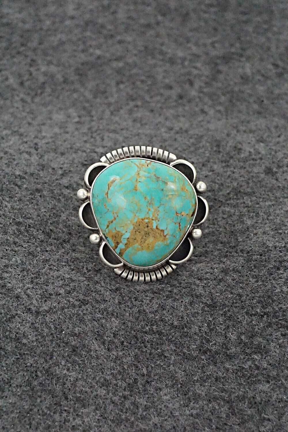 Turquoise & Sterling Silver Ring - Daniel Benally - Size 7 Adj.