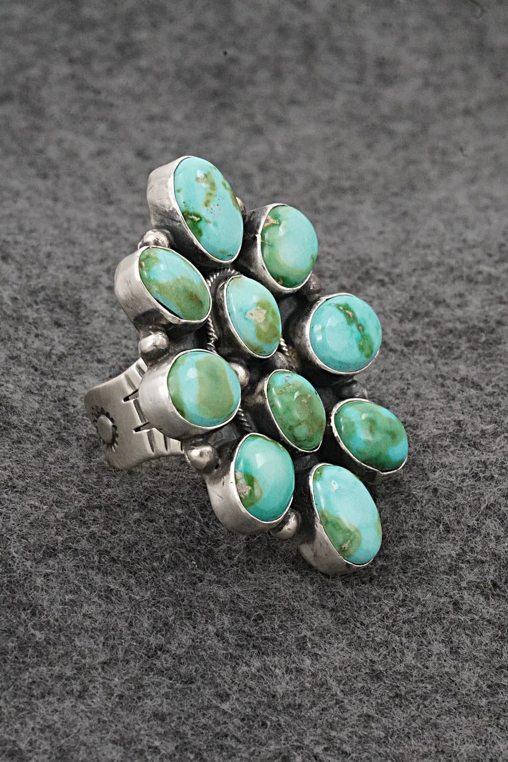 Turquoise & Sterling Silver Ring - Darrin Livingston - Size 8.5