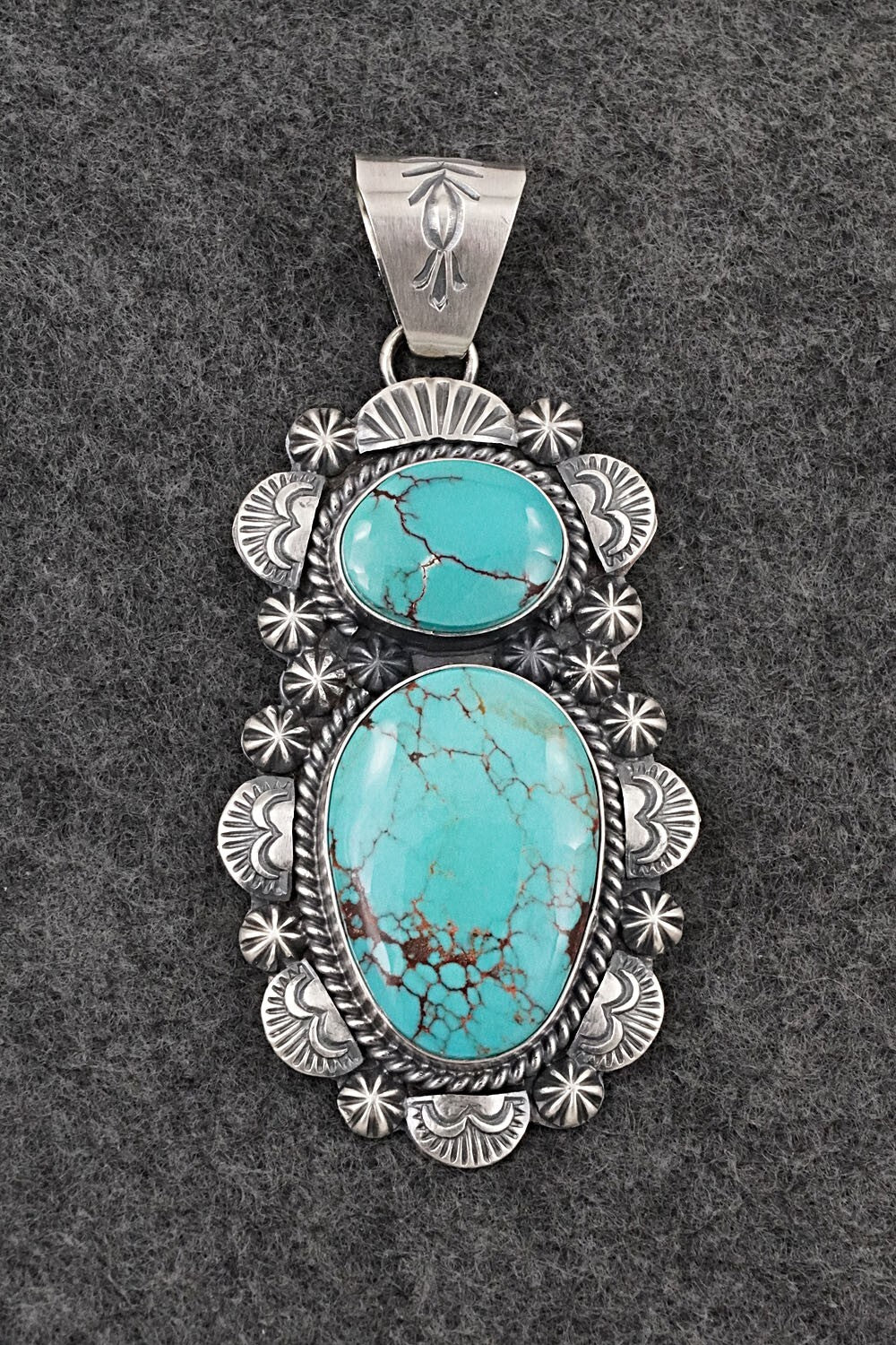 Turquoise & Sterling Silver Pendant - Raymond Delgarito