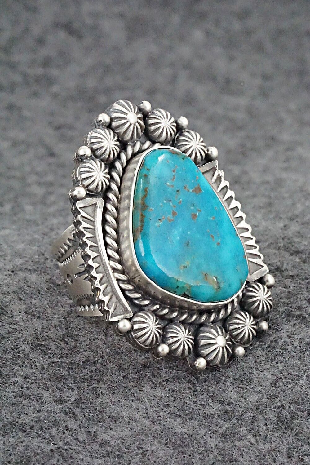 Turquoise & Sterling Silver Ring - Rosita Calladitto - Size 8.5