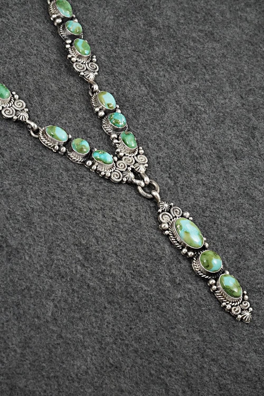 Turquoise & Sterling Silver Necklace and Earrings Set - Rosita Calladitto