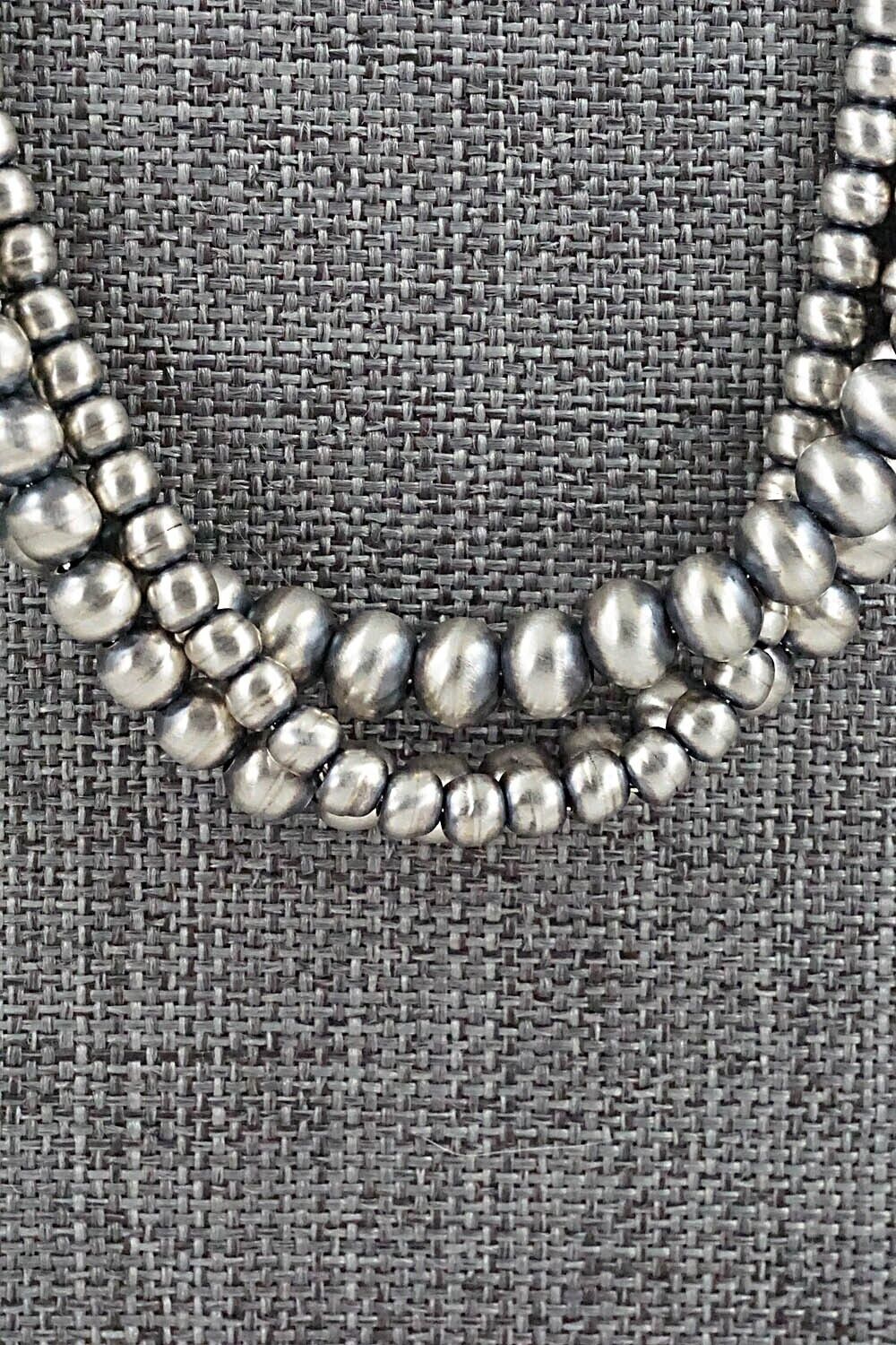 Sterling Silver Navajo Pearl Necklace 20" - Dorinda Mariano