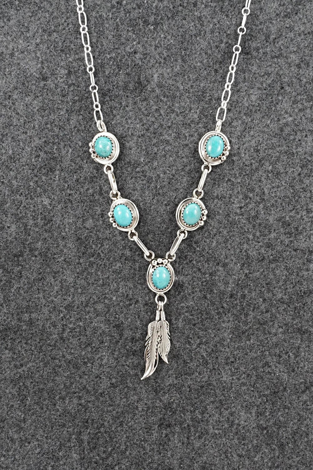 Turquoise & Sterling Silver Necklace - Verley Betone