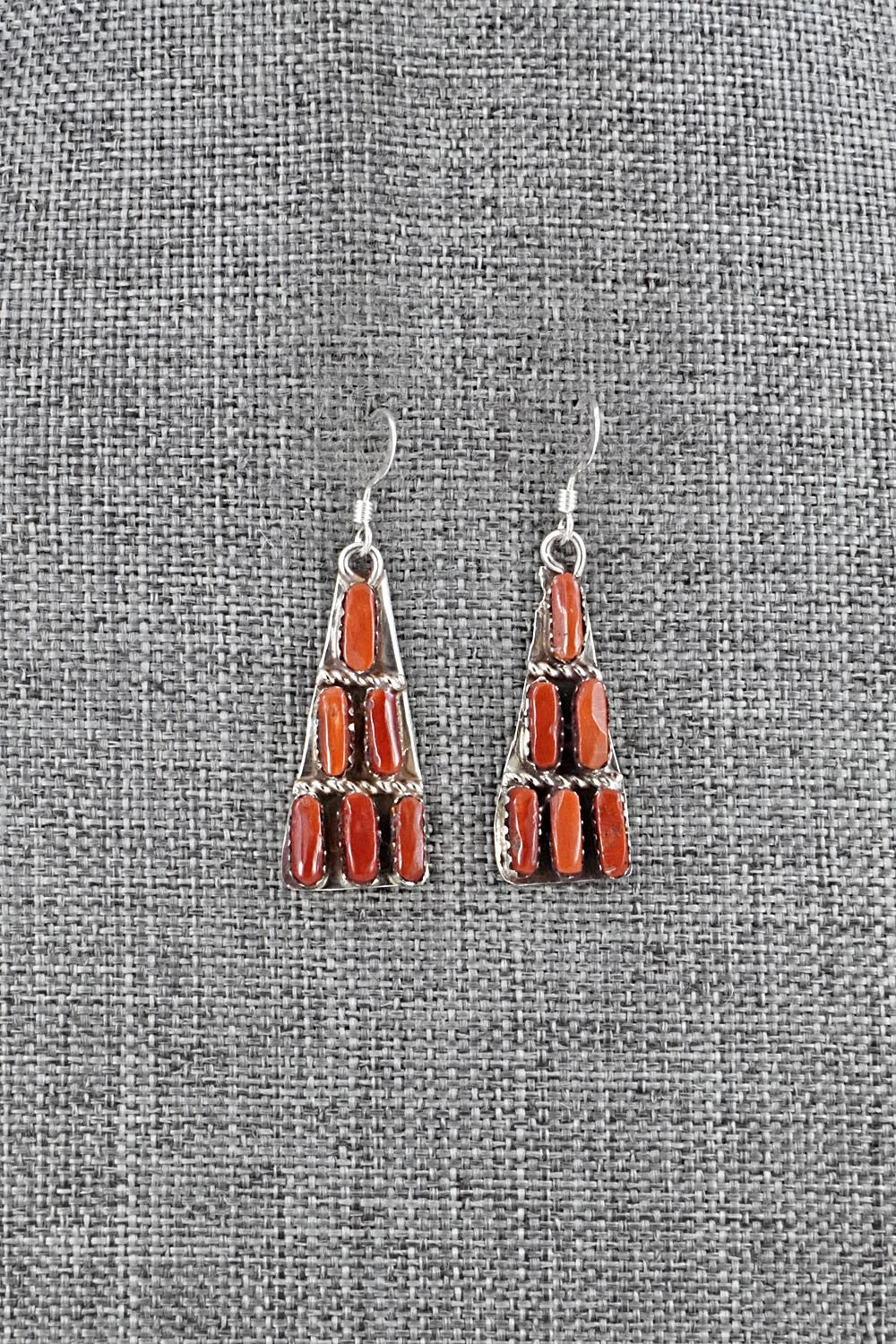 Coral & Sterling Silver Pendant and Earrings Set - Evangeline Tsabetsaye