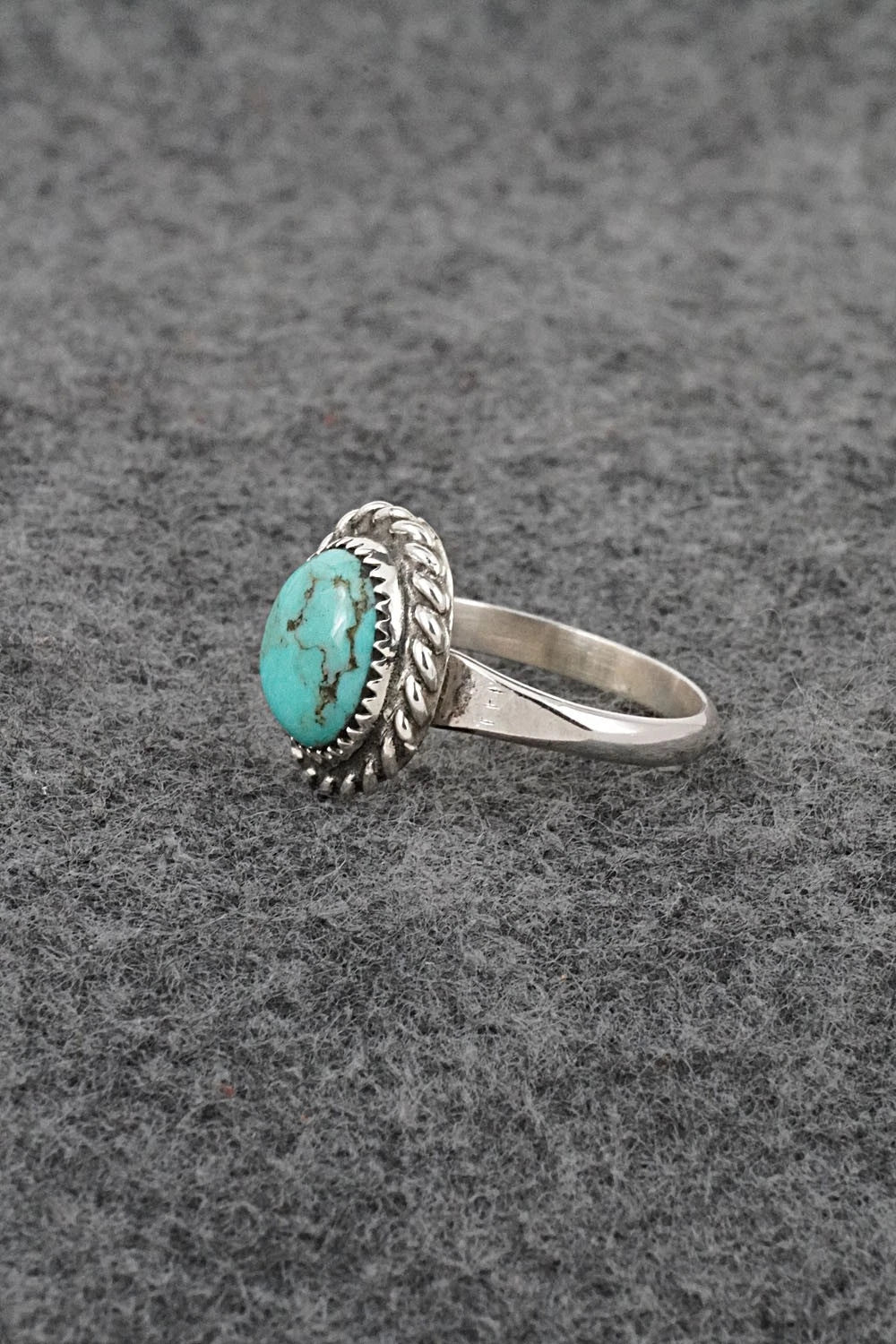 Turquoise & Sterling Silver Ring - Darius Arviso - Size 7.5