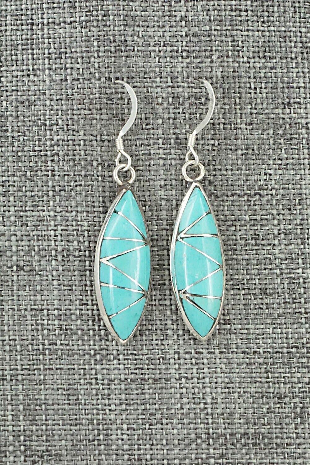 Turquoise & Sterling Silver Earrings - Evelyn Mahkee