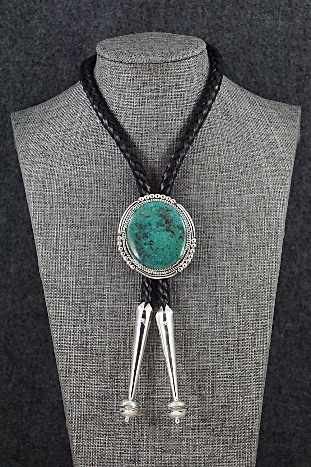 Turquoise & Sterling Silver Bolo Tie - Kenny Calavaza