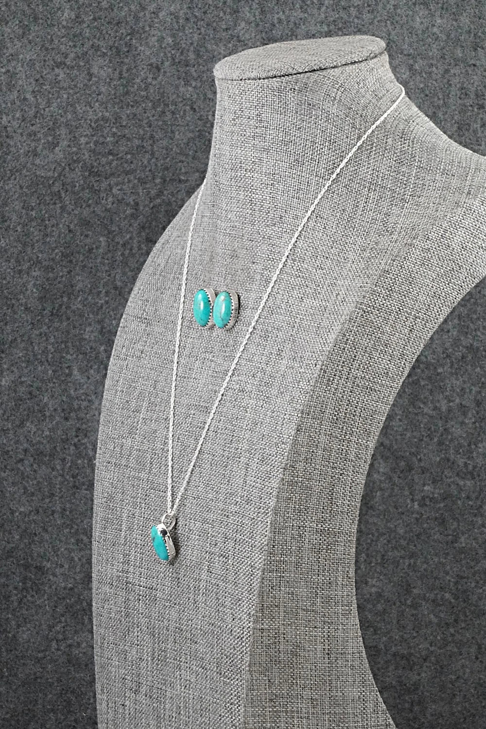 Turquoise & Sterling Silver Necklace Set - Murray Hannaweeka