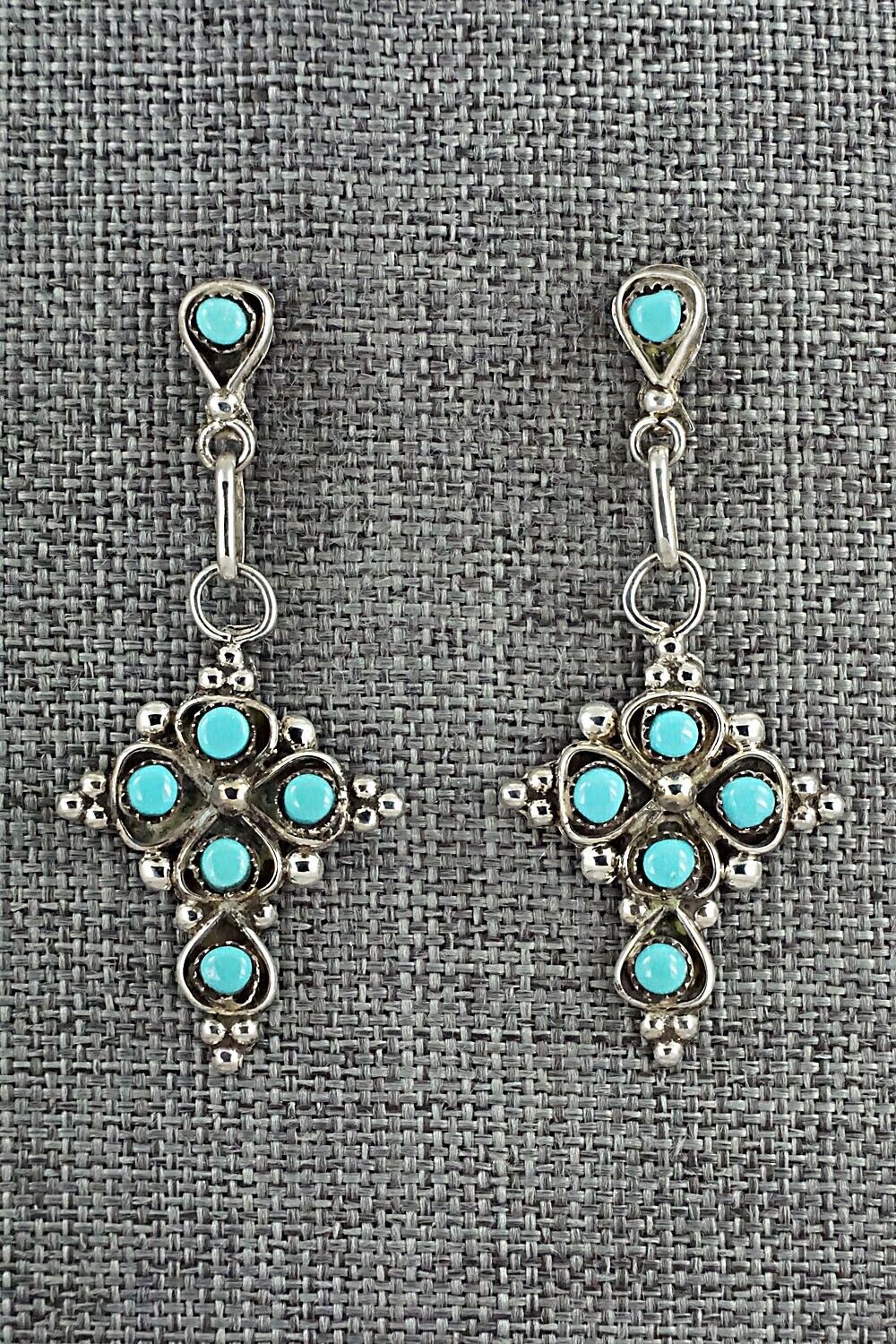 Turquoise & Sterling Silver Earrings - Verdie Booqua