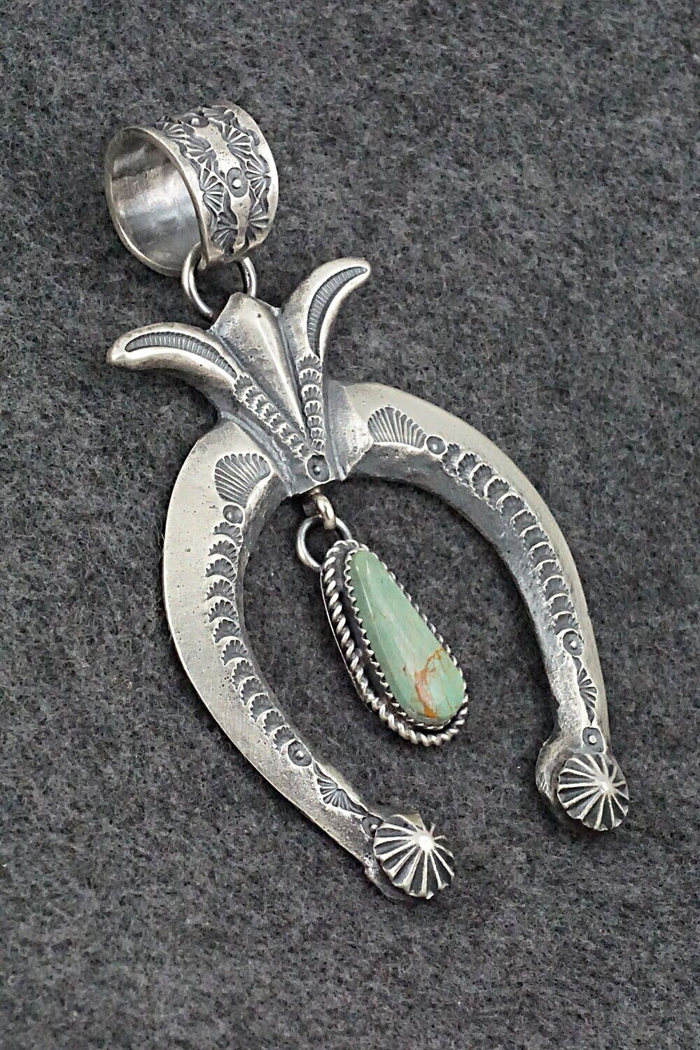 Turquoise & Sterling Silver Naja Pendant - Eva & Linberg Billah