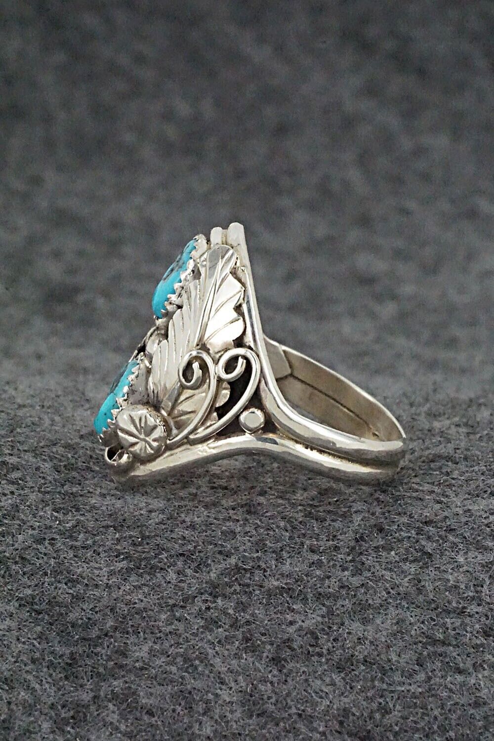 Turquoise & Sterling Silver Ring - Lorena Brown - Size 12