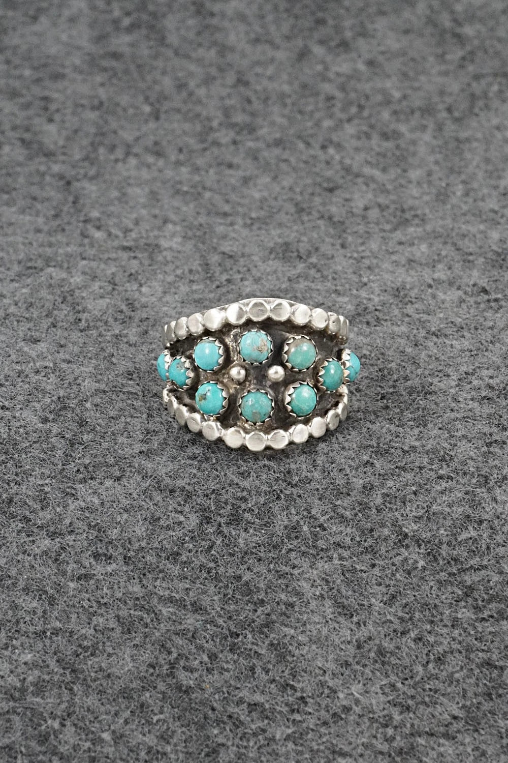 Turquoise & Sterling Silver Ring - Harry B. Yazzie - Size 8.5