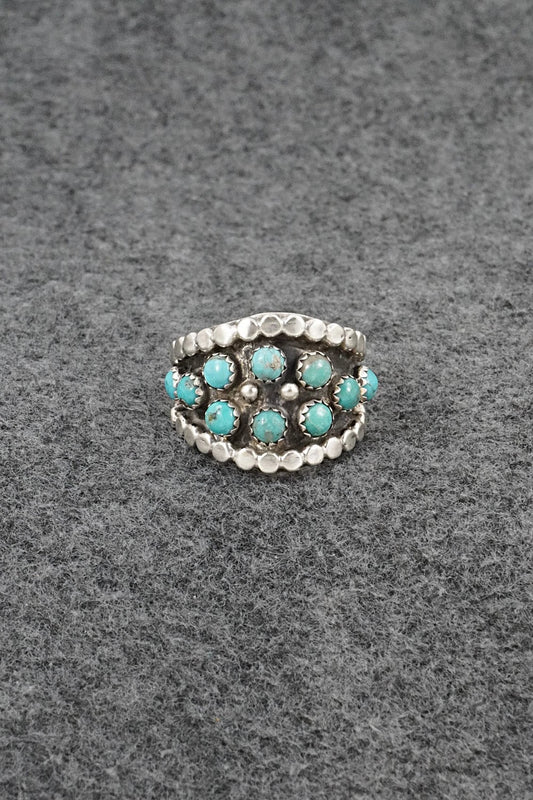 Turquoise & Sterling Silver Ring - Harry B. Yazzie - Size 8.5