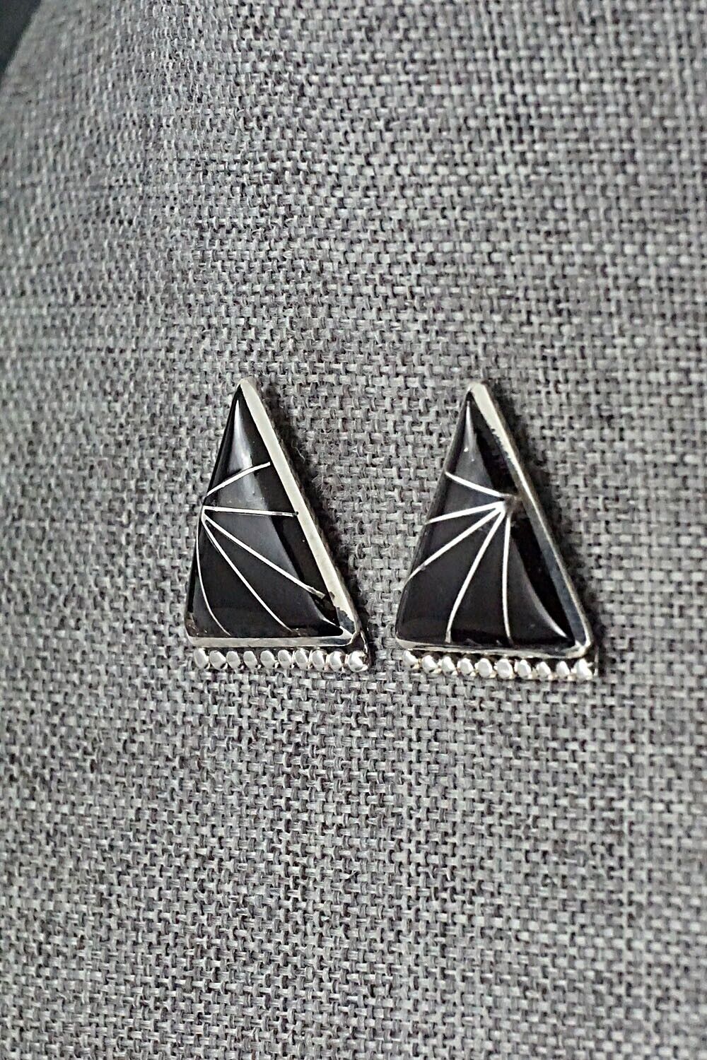 Onyx & Sterling Silver Earrings - Charleen Mahkee