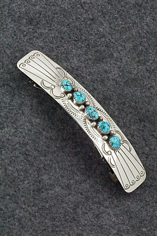 Turquoise & Sterling Silver Hair Barrette - Jolene Begay