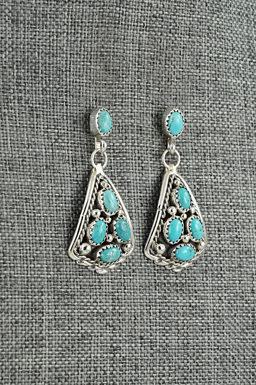 Turquoise & Sterling Silver Earrings - Melvin Chee