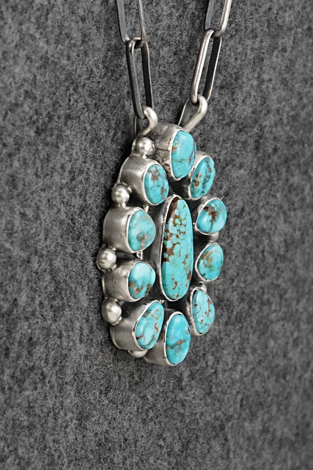 Turquoise & Sterling Silver Necklace - Bobby Johnson
