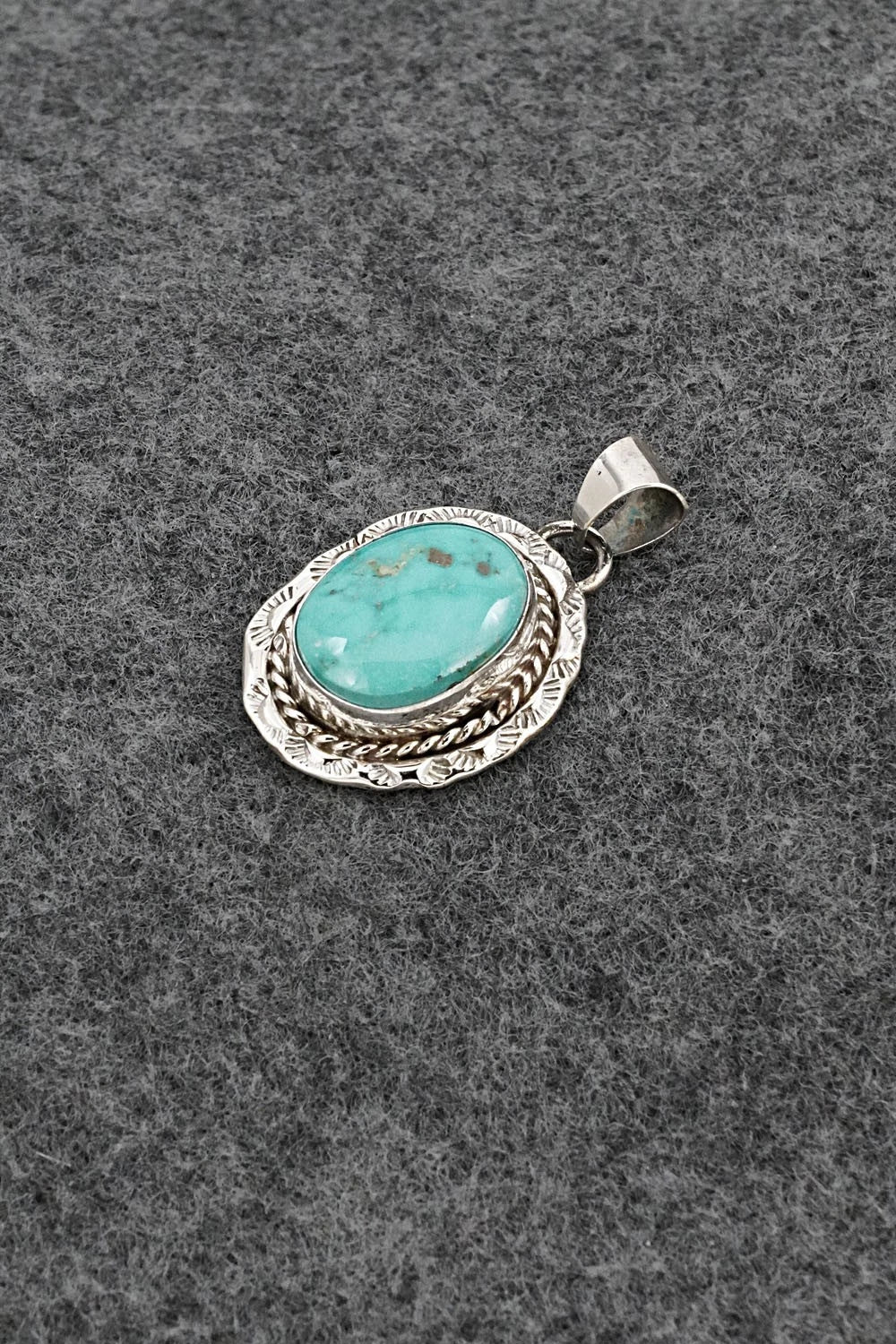 Turquoise and Sterling Silver Pendant - Gene Martinez