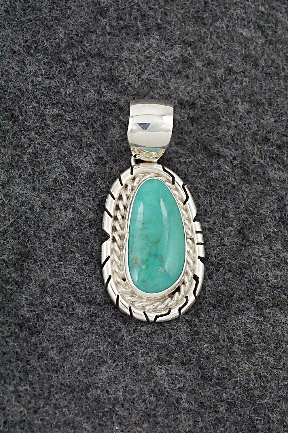 Turquoise & Sterling Silver Pendant - Johnny Frank