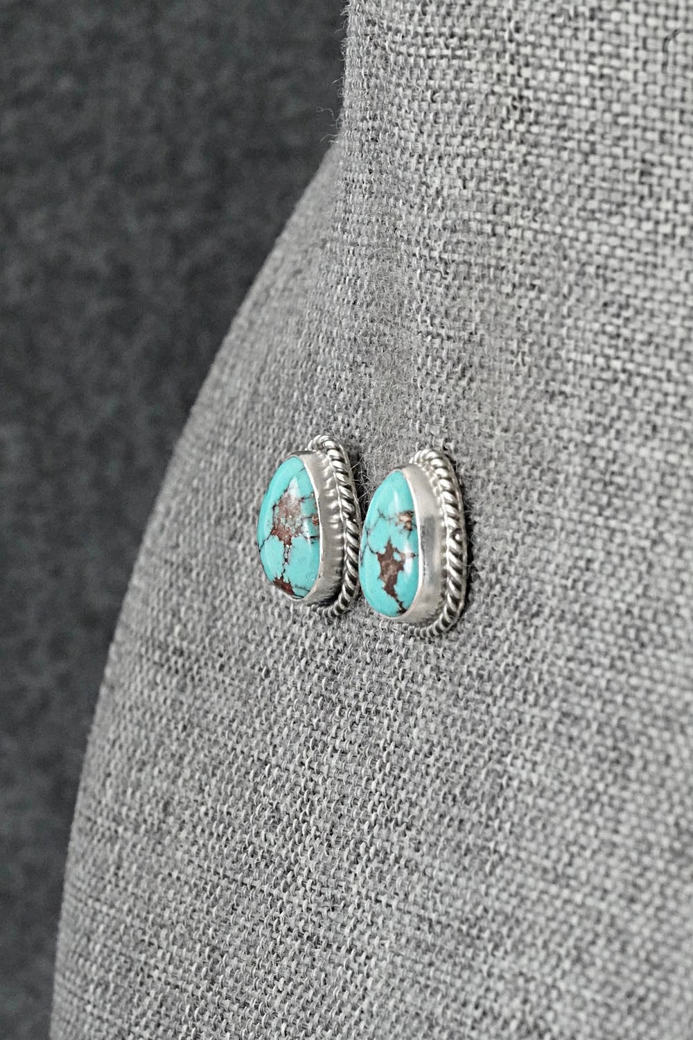 Turquoise & Sterling Silver Earrings - Eugene Gruber