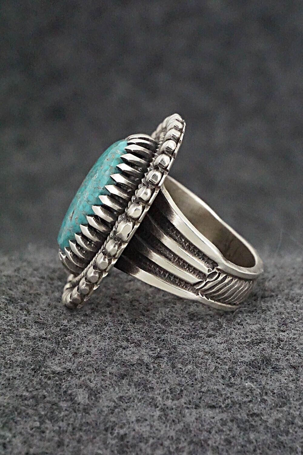 Turquoise & Sterling Silver Ring - Calvin Martinez - Size 8