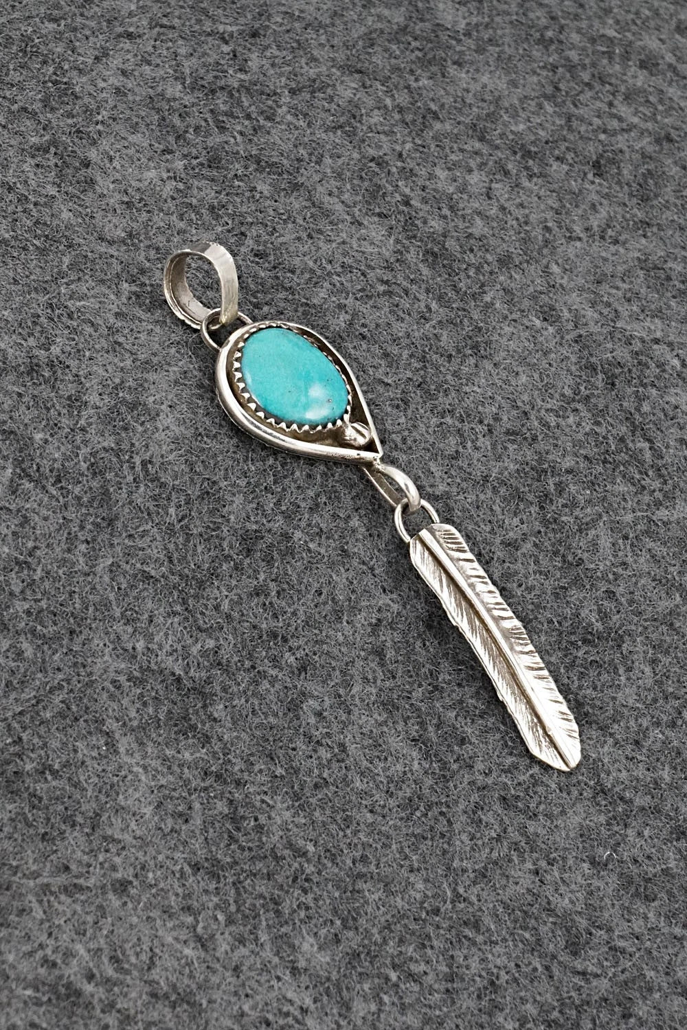 Turquoise & Sterling Silver Pendant - Priscilla Reeder