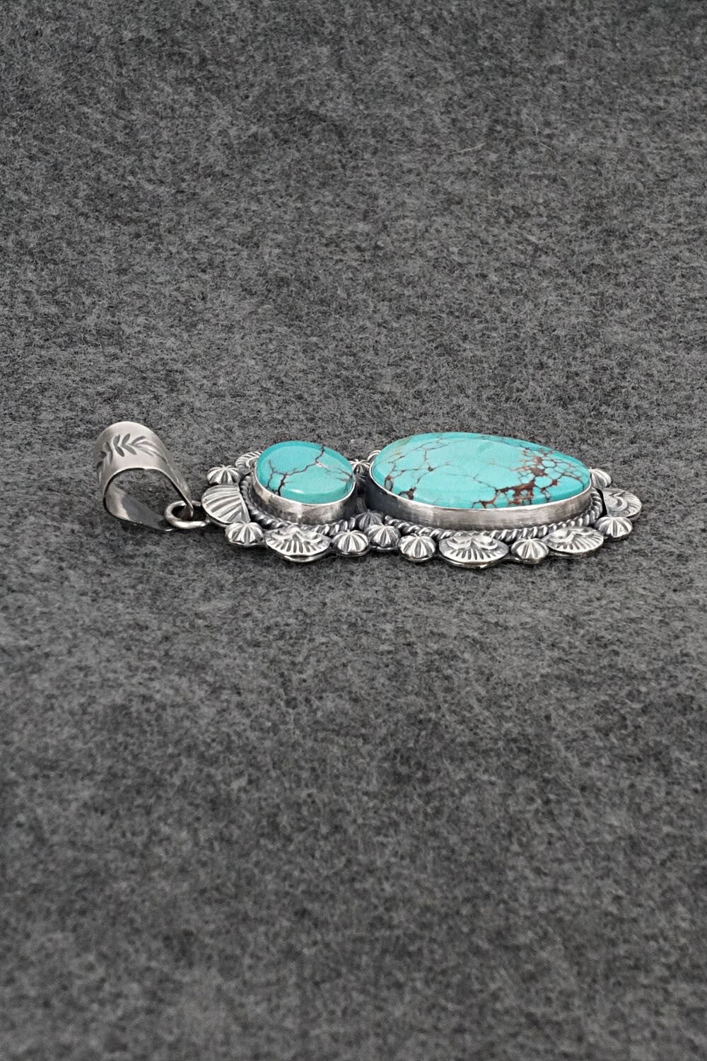 Turquoise & Sterling Silver Pendant - Raymond Delgarito