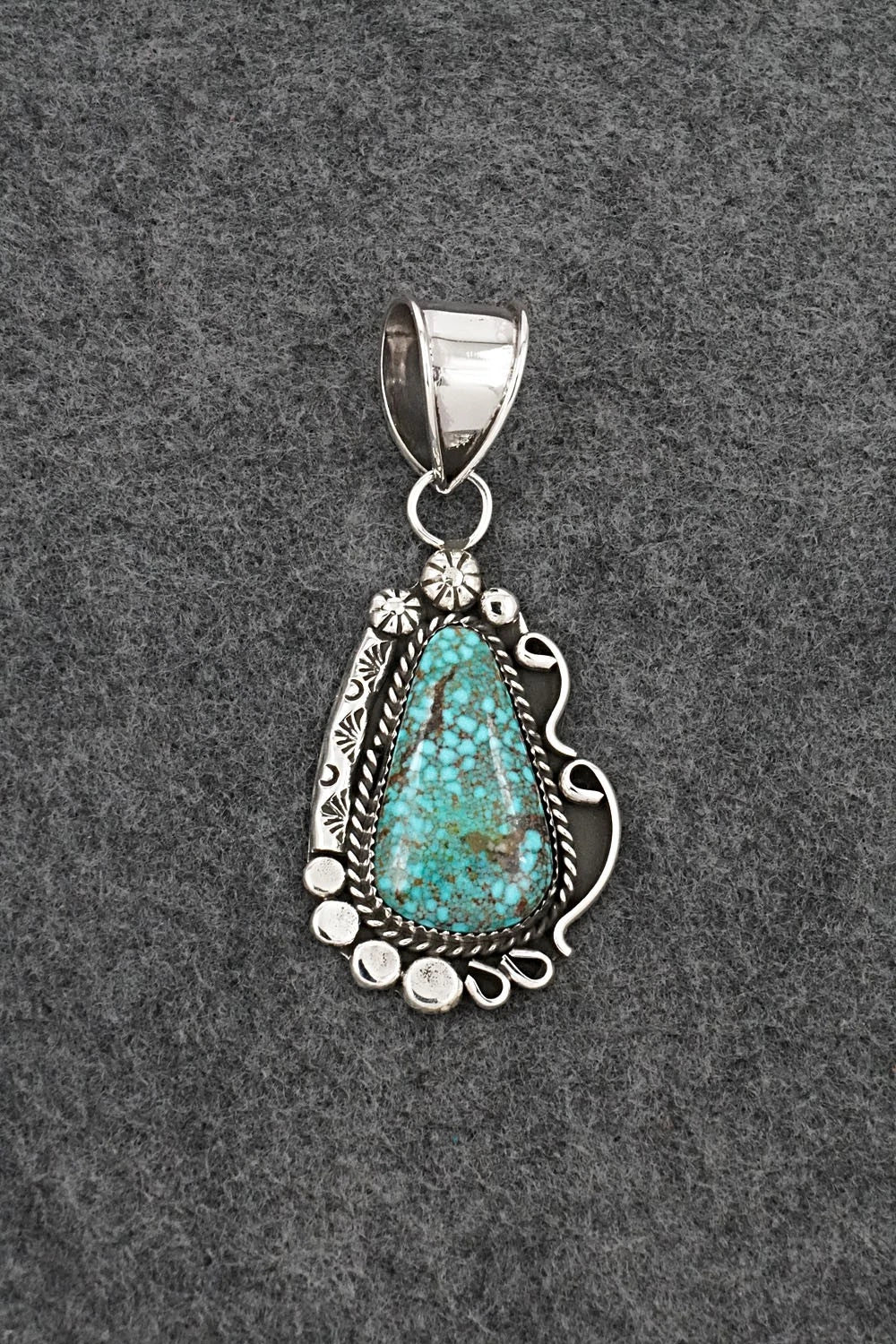 Turquoise & Sterling Silver Pendant - Phil Nez