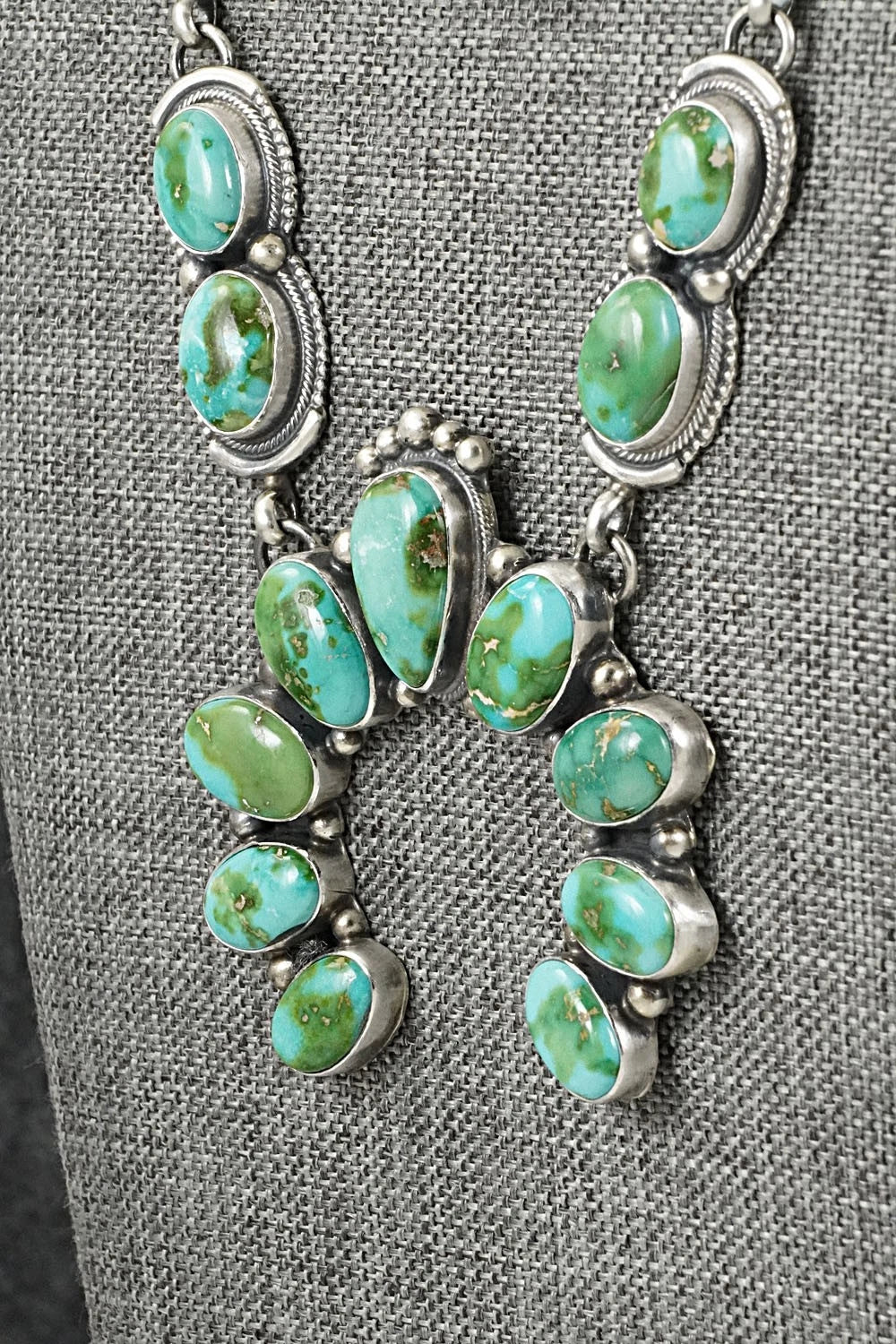 Turquoise & Sterling Silver Squash Blossom Set - Kathleen Livingston