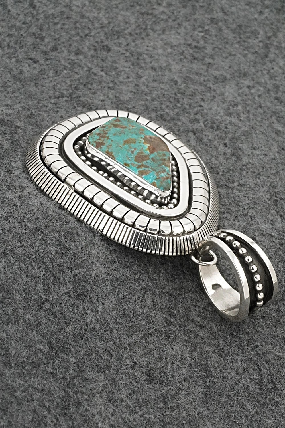 Turquoise and Sterling Silver Pendant - Jonathan Nez