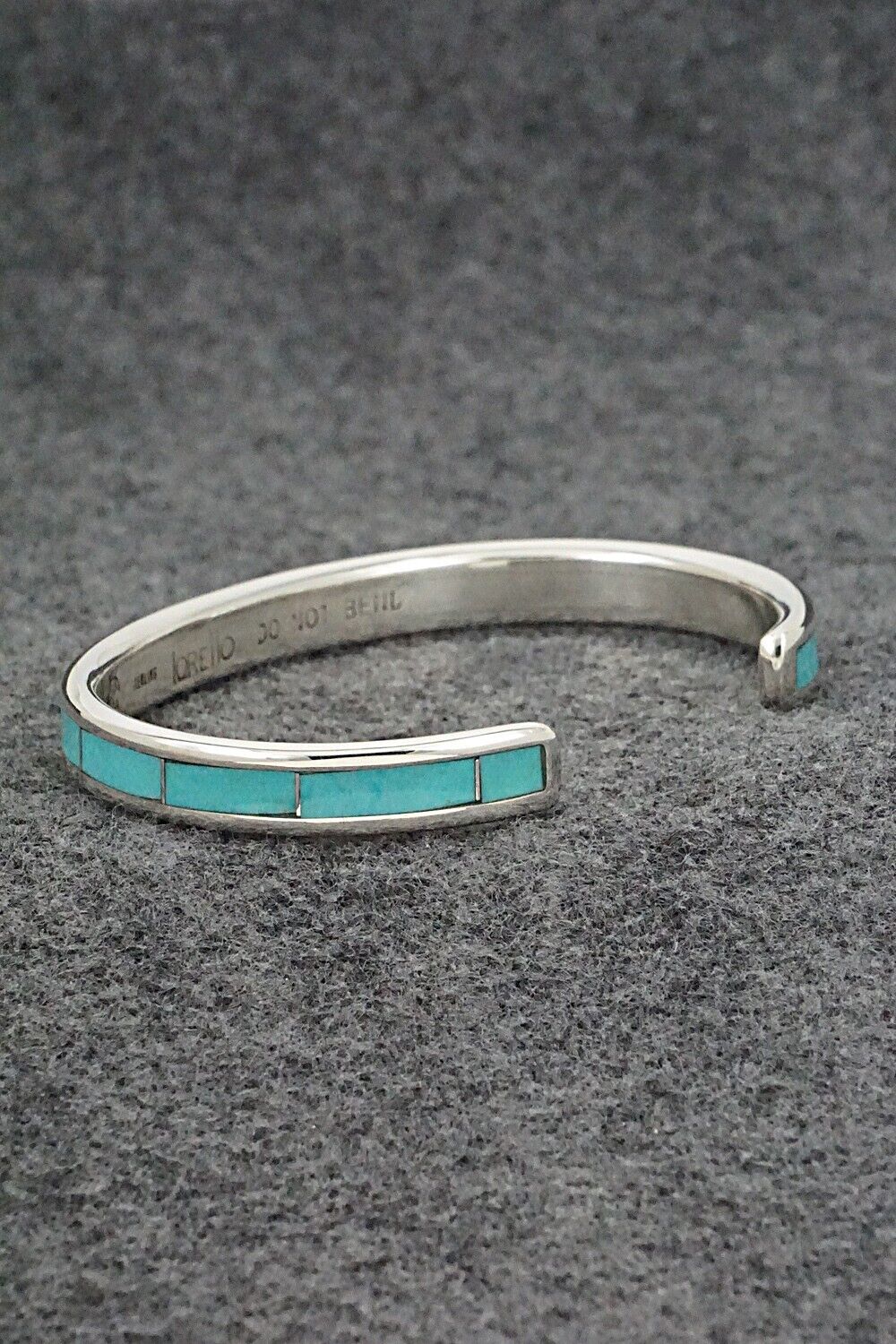 Turquoise & Sterling Silver Inlay Bracelet - Larry Loretto