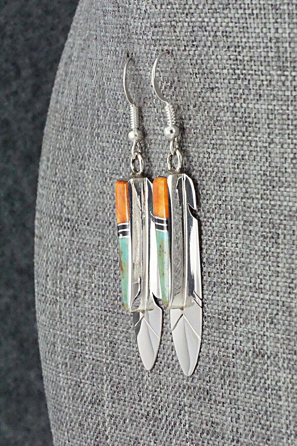 Multi-Stone & Sterling Silver Inlay Earrings - Marilyn Yazzie