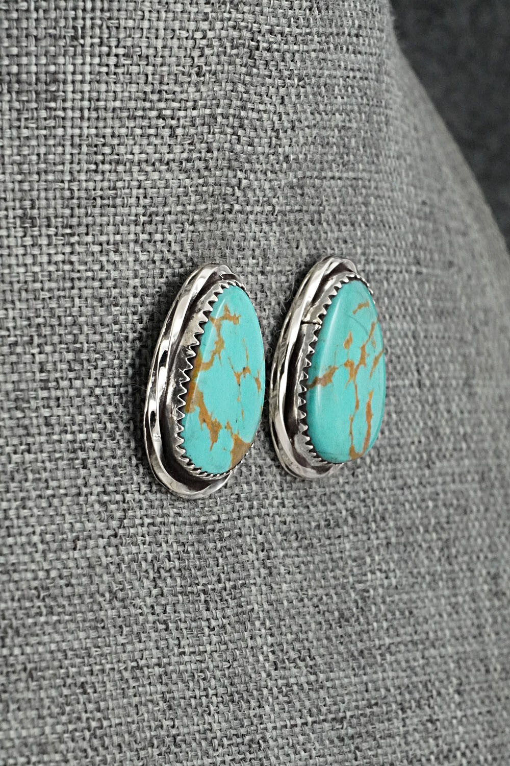 Turquoise & Sterling Silver Earrings - Ernest Hawthorne
