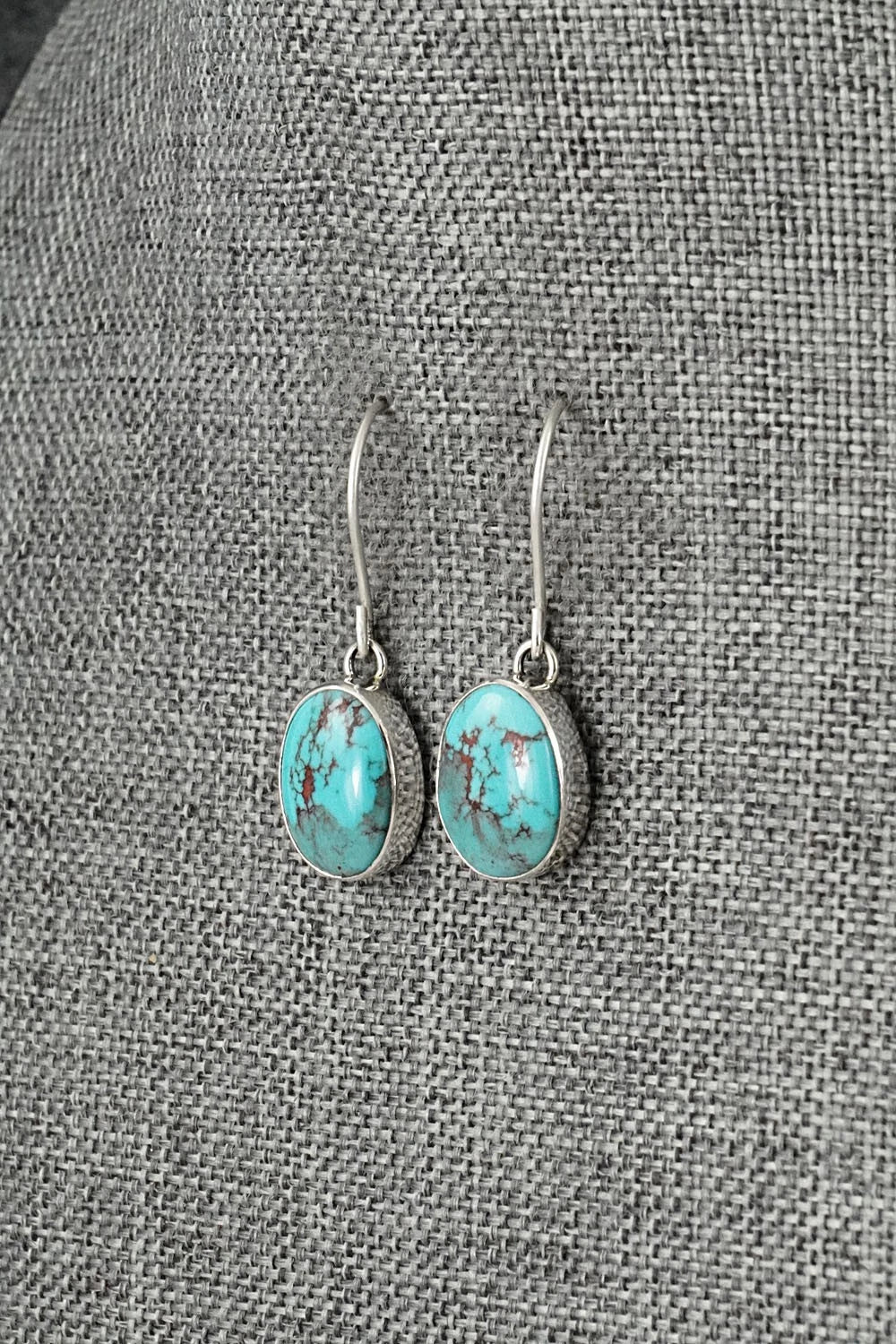 Turquoise & Sterling Silver Earrings - Eugene Gruber