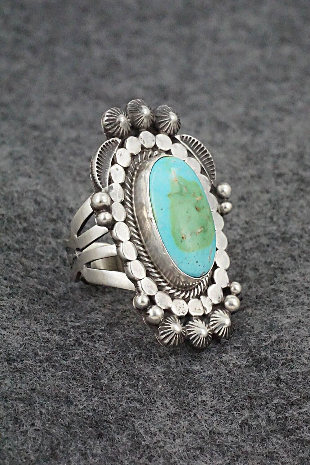 Turquoise & Sterling Silver Ring - Tom Lewis - Size 7