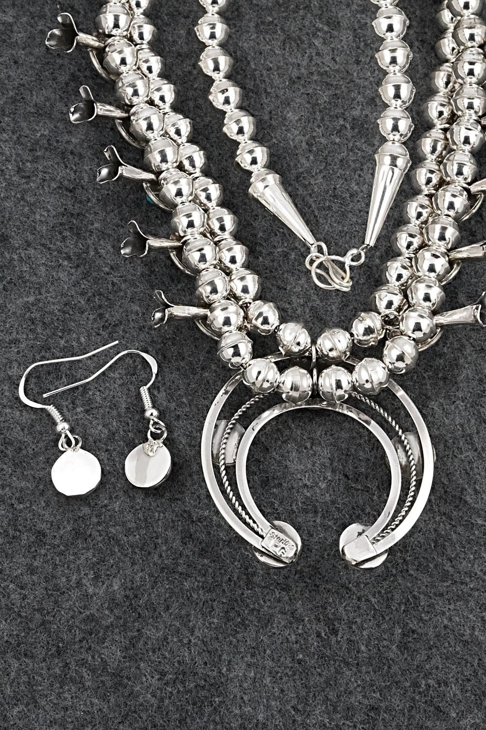 Turquoise & Sterling Silver Squash Blossom Set - Phil Garcia