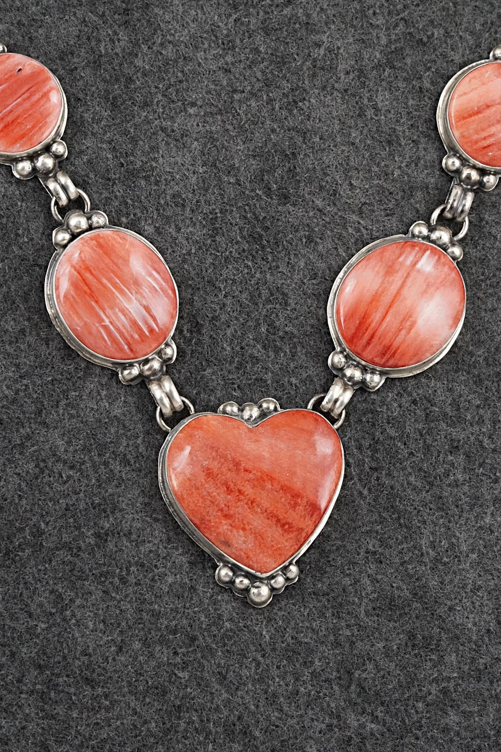Spiny Oyster & Sterling Silver Necklace - Darrin Livingston
